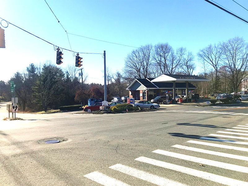 Figure 10 - View of Southwest Intersection Corner. Image shows a gas station.